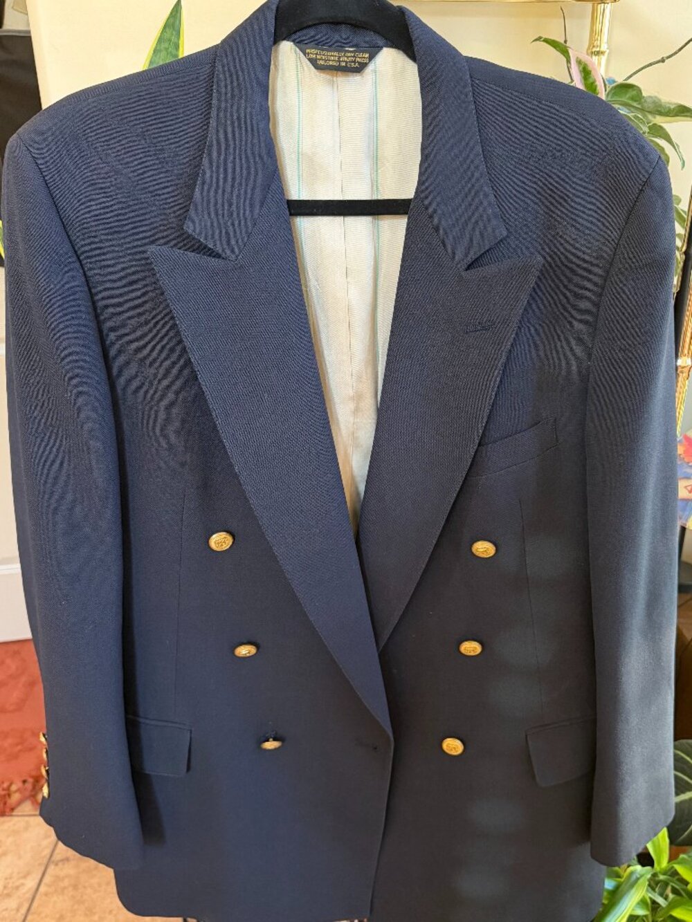 Vintage G Mansour's Wimbledon Collection Navy Gold Button Blazer